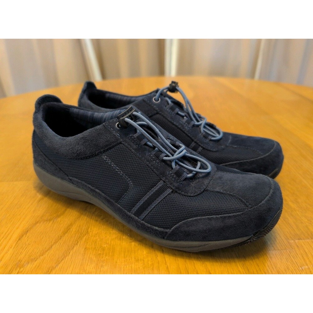 Dansko Women's 37 Like 7us Helen Navy Bungee Lace Up Suede/ Mesh Sneakers Shoes